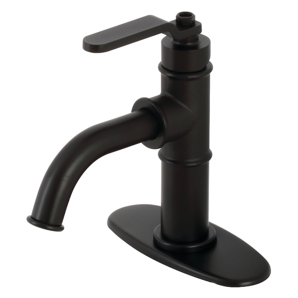 Kingston Brass KSD2820KL Single-Handle Bathroom Faucet with Push Pop-Up, Matte Black KSD2820KL - main